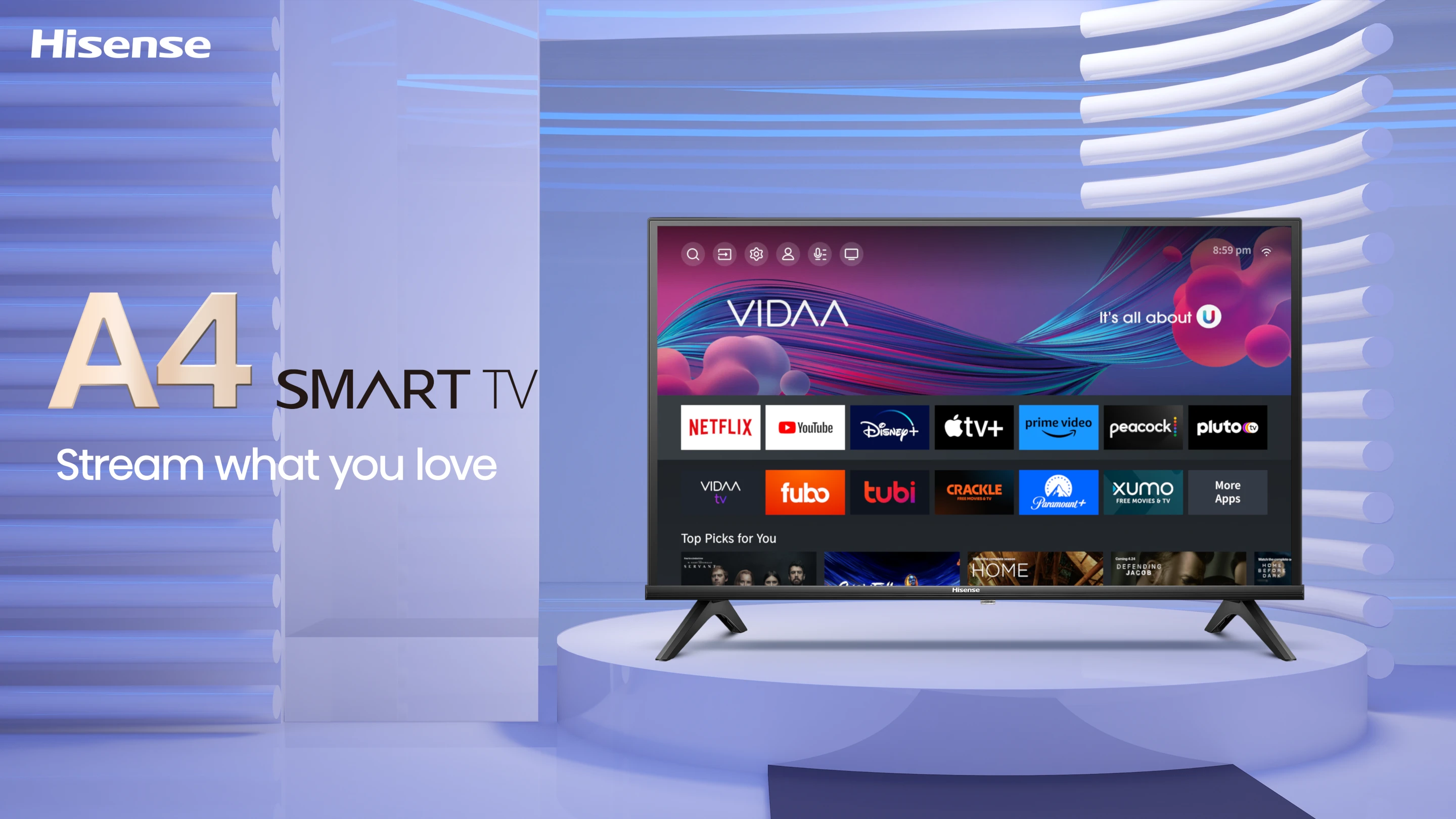 Hisense Pantalla 32 Pulgadas Smart TV VIDAA 60Hz 32A4KV