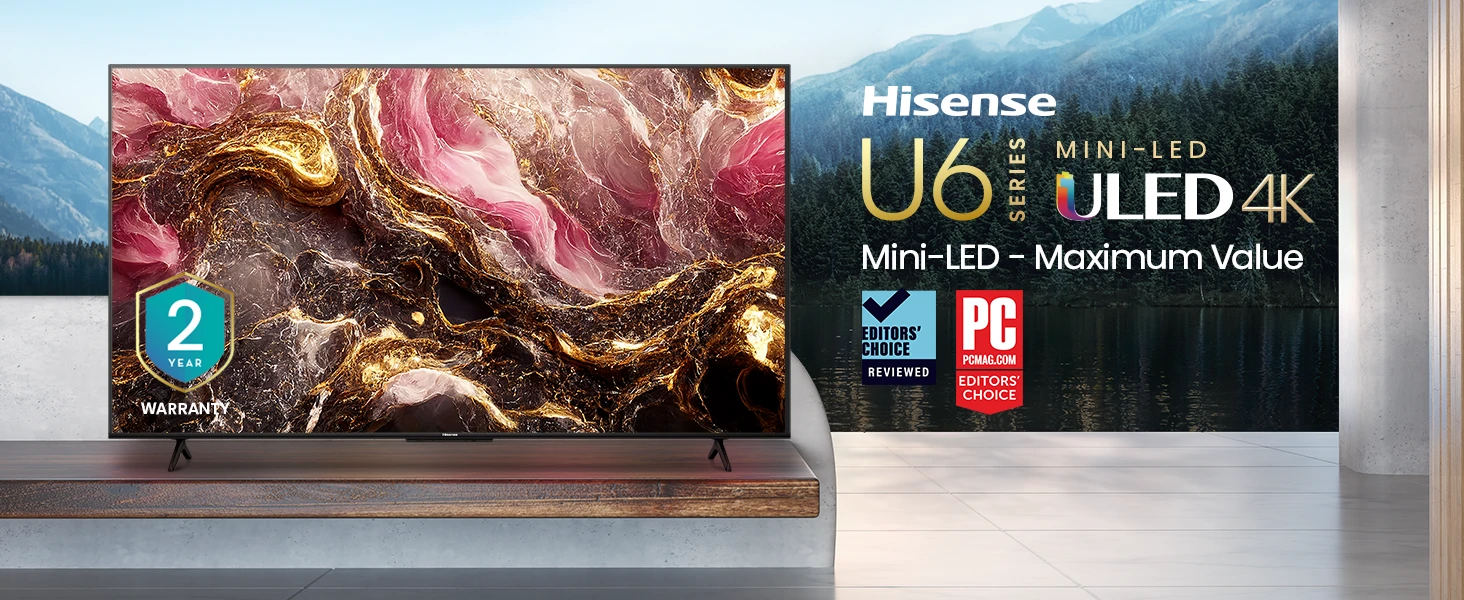 Hisense 65 U6 Series Mini-LED ULED 4K Google TV (65U6K)